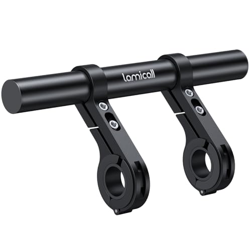 Lamicall Bike Handlebar Extender - 7.9" Long Aluminum Alloy Handlebar Extension with Two Mounting Clamp Bracket, for Bicycle and Motorcycle Handlebars with Diameter of 0.875" to 1.34" - size: 7.9" Long