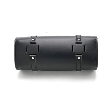 Motorcycle Bag with lock Universal PU Leather Motorbike Fork Bag Saddlebags Handlebar Bag Sissy Bar Storage Tool Bag-31cm (Style B) - style: Style B