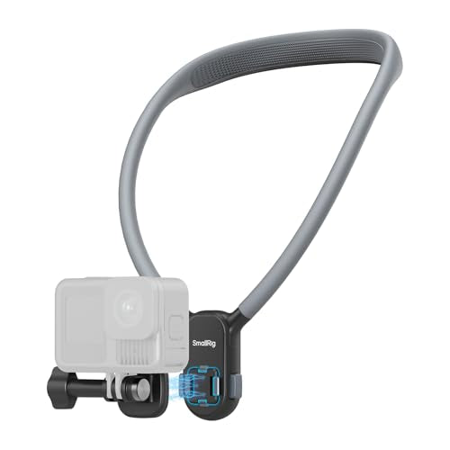SMALLRIG Magnetic Neck Mount for Action Camera, Quick Release One-Click Button & Ergonomic Design, for GoPro Hero 12/11/10/9, for DJI OSMO 360/Nano/Action 6/5 Pro/4, for Insta360 Ace Pro 2-5126 - style: for Action Cam