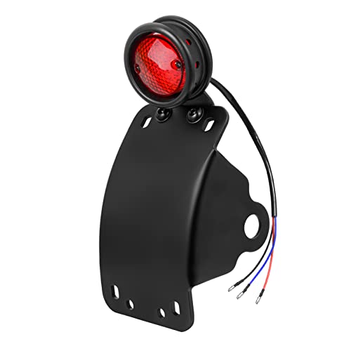 Amazicha 3/4" Motorcycle LED Tail Brake Light with Bracket, IP67 Waterproof Motorcycle Side Mount License Plate Rear Light Compatible for Harley Sporster Bobber Chopper Yamaha Suzuki Honda Kawasaki - size: 0.75inch, style: Curved