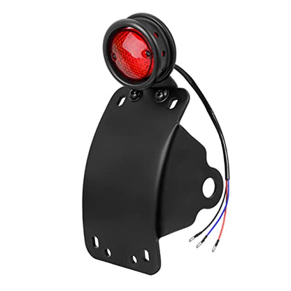 Amazicha 3/4" Motorcycle LED Tail Brake Light with Bracket, IP67 Waterproof Motorcycle Side Mount License Plate Rear Light Compatible for Harley Sporster Bobber Chopper Yamaha Suzuki Honda Kawasaki - size: 0.75inch, style: Curved