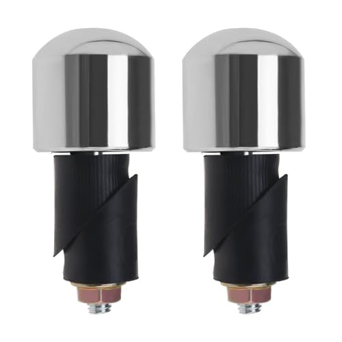 Motorcycle Handle Bar End Grip Plugs - Solid Handlebar End Weight Balance Plugs for Motorbike - Silver, 1 Pair - color: Silver