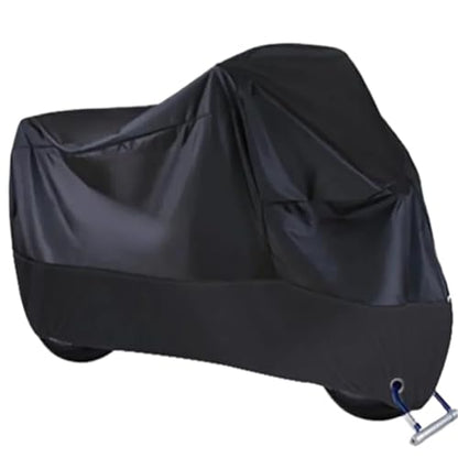 Motorcycle Cover Full Car Sun Protection Dust No Ear Thickened Oxford Cloth Rain(Black) - color: Black