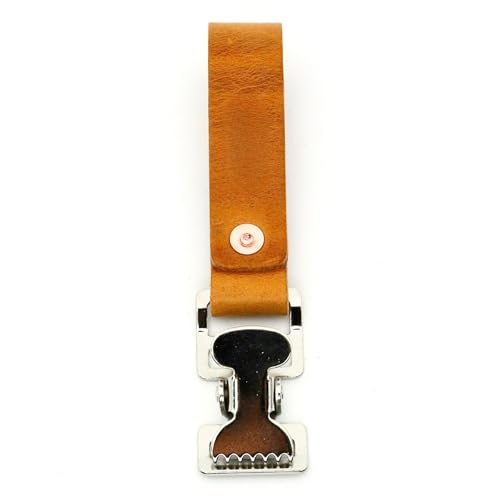 Leather Glove Clips with Metal Hooks - Work Glove Holders for Duty Belts, Electricians And Filming Work Construction - color: Brownl