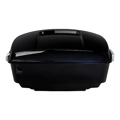 TCMT 13.7" King Motorcycle Trunk Box W/Latch Key Fit For Harley 2014-2025 Touring CVO Road King Road Glide Street Glide Electra Glide Ultra Limited Midnight Blue - color: Midnight Blue(W Speaker Holes)