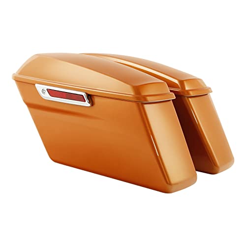 HR3 16RG Amber Whiskey Hard Saddlebags Compatible with 2016 Road Glide FLTRX (Replace for OEM) Fit for 2014-2023 Harley Touring Models - color: Amber Whiskey 2016RG