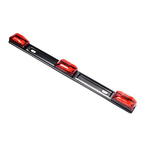 Car Trailer Tail Light Bar, 3-Light 9 LED Gap Identification Marker Light Strip with Stainless Steel Bracket, Identification Marker Light with Black Base for Truck Trailer Boat (Red) - color: Red