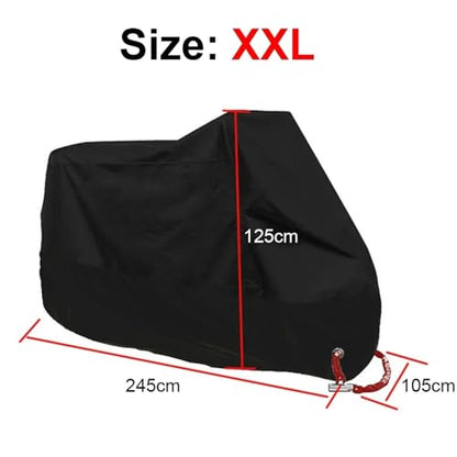 Motorcycle Cover Waterproof Rain and Dust UV(XX-Large) - color: XX-Large
