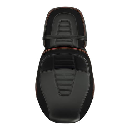 C.C. RIDER Low-Profile Rider&Passenger Seat Fit for Harley Touring 2023-2025 CVO Street Glide FLHXSE CVO Road Glide FLTRXSE 2024-2025 Street Glide FLHX Road Glide FLTRX FLTRXSTSE - size: 01# Black+ Orange Stitchs