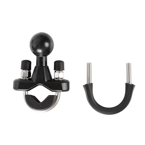 Aluminum Alloy U-Bolt Handlebar Mount with 1-Inch Ball, Compatible with RAM Mounts B Size Double Socket Arm & Bike Motorcycle Phone Holder, Fits 0.5" to 1.3" Round Rails - style: U-Bolt Base