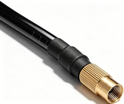 0.3" x 23FT Polyurethane Recoil Air Hose, Black Air Compressor Hose with Bend Restrictor, PS20 Female Plug Inflator Extension Hose with 1/4" Industrial Quick Coupler and Plug - size: 23.4 ft