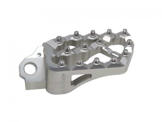 AltRider Adventure X Foot Pegs Compatible With BMW R 1200/1250 / 1300 GS/GSA - Heavy Duty Design - Boot Friendly, High Traction Cleats for Stability & Grip - Adjustable Camber & Height - Silver - color: Silver, size: Adventure X (56mm x 95mm)