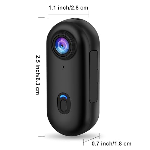 i3 4K Thumb Action Camera, Tiny Size, Mount Anywhere, Small Body Camera with Spring Clip, Portable Vlogging, Hands-Free POV Recording, Helmet Cam for Cycling, Motorcycle (64G-Card, Black) - style: With 64G Card