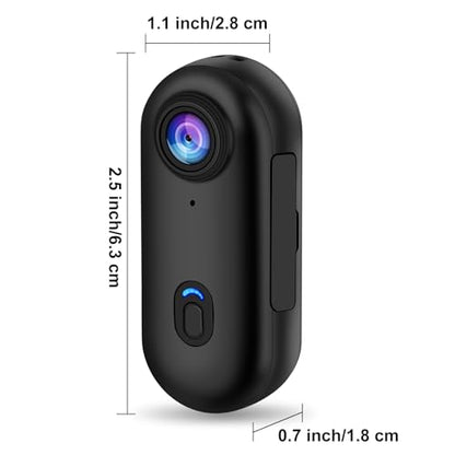 i3 4K Thumb Action Camera, Tiny Size, Mount Anywhere, Small Body Camera with Spring Clip, Portable Vlogging, Hands-Free POV Recording, Helmet Cam for Cycling, Motorcycle (64G-Card, Black) - style: With 64G Card