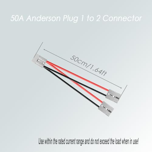 1 to 2 Anderson Connector Anderson Plug Connector Cable Quick Connect Jumper Cables Electric Forklift Charging Plug10AWG 50CM,for Trailer,Truck,Forklift Truck.（1-2ADS） - size: Anderson-Anderson 1-2 50cm