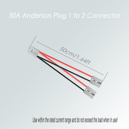 1 to 2 Anderson Connector Anderson Plug Connector Cable Quick Connect Jumper Cables Electric Forklift Charging Plug10AWG 50CM,for Trailer,Truck,Forklift Truck.（1-2ADS） - size: Anderson-Anderson 1-2 50cm