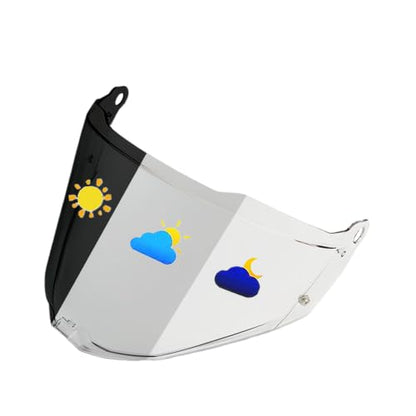 Blaze 2 Helmet Visor Replacement.Blaze 2 Outer Face Shield UV Protection Compatible with Blaze 2,Pioneer 2,MX702 (Photochromic Clear/Deep Black-Day&Night Use) - color: Photochromic Clear/Deep Black-day&night Use