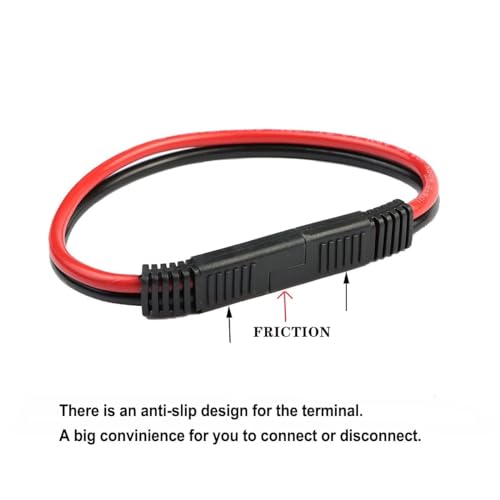 5 Pack 14 Gauge Quick Disconnect Wire Harness SAE Connector Bullet Lead Cable for Motorcycle Boat Car Tractor - 12in Red and Black Wire - style: 14 Gauge