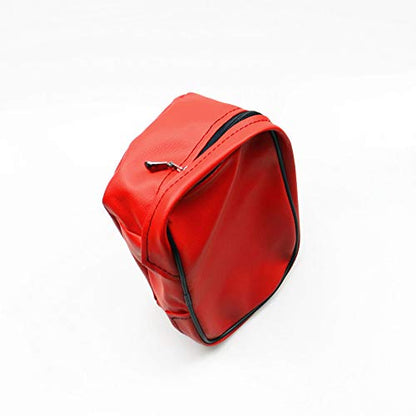 Universal Dirt Bike Off-road PU Leather Tool Bag Storage Tool For Motorcycle Honda Kawasaki Yamaha XR250 KLX250 DRZ 250 (Red) - color: Red