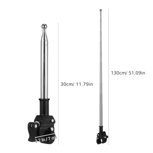Garneck 2pcs Portable Bike Flag Pole Mount Retractable Flag Pole for Camping Rvs Trucks