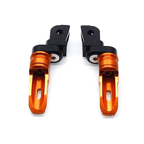 MZS Motorcycle Foot Pegs, Double Adjustable Front Rider Footpegs Footrest Rest Pedal CNC Orange FK004 Compatible with 200 250 390 690 790 890 Models - size: 200 250 390 690 790 890 Models