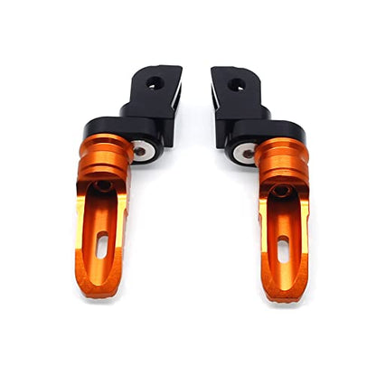 MZS Motorcycle Foot Pegs, Double Adjustable Front Rider Footpegs Footrest Rest Pedal CNC Orange FK004 Compatible with 200 250 390 690 790 890 Models - size: 200 250 390 690 790 890 Models
