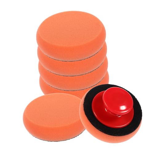 ABOOFAN Automotive Polishing Pads Set of Buffing Pads Sponge Round Plastic Handle Car Polishing Set Buffer Polisher for Cars Motorcycles Boats
