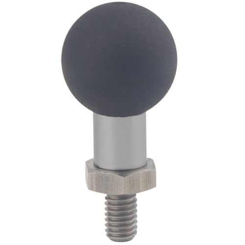 20mm Ball Adapter with M6 Stud - Heavy Duty Stainless Steel Base & TPU Coated Ball for Motorcycle, GPS & Dash Cam Mounts | Compatible with Bulletpoint Mounting Systems - size: M6