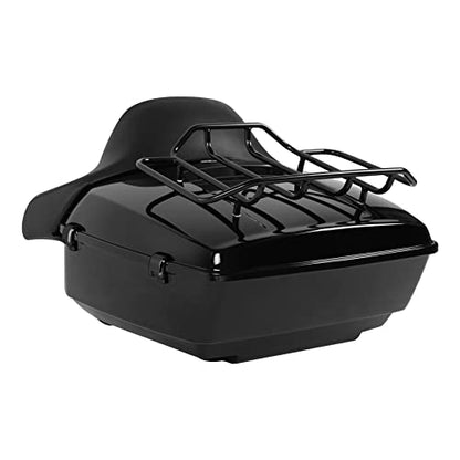SLMOTO Motorcycle Vivid Black King Tour Trunk Luggage Rack Backrest Fits for Harley Davidson Touring Road King, Road Glide Street Glide and Select CVO Models 2014-2025 - color: CStyle #01