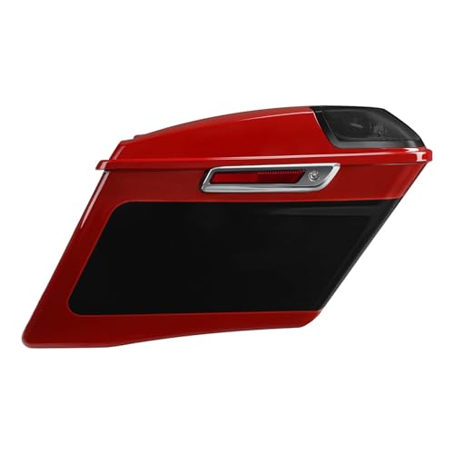 HR3 Billiard Red/Vivid Black 4" Stretched Hard Saddlebags w/Speaker Lids Compatible with 2021 Road Glide Special FLTRXS (Replace for OEM) - color: Billiard Red / Vivid Black
