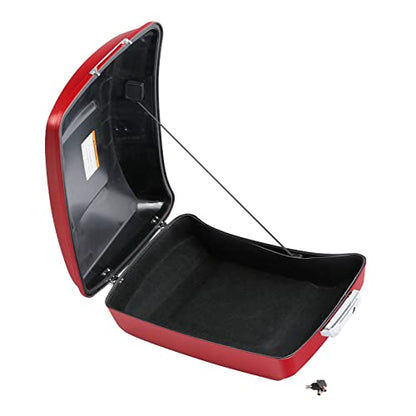 TCT-MOTORPARTS Chopped Tour Trunk w/Wrap-Around Backrest Black Two-Up Mount Rack Fit For Harley STREET GLIDE 2018-2019 Raod Glide Special 2018 2019 Wicked Red - color: Fit for Wicked Red #4