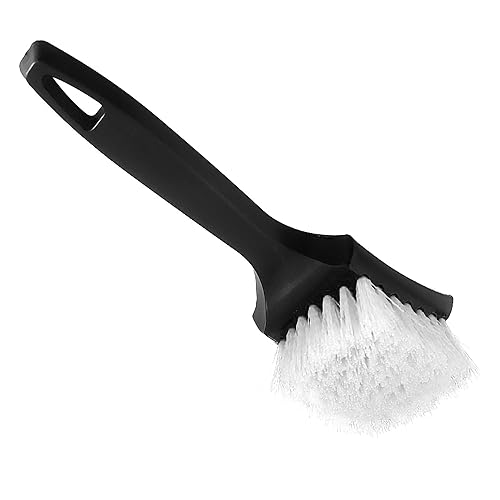 Tire Brush, Black Stiff Bristle Wheel Cleaning Brush, Car Carpet Brush, Detail Brush (White) - color: White