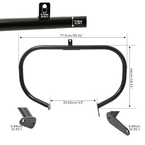 TCT-MOTORPARTS 1 1/4" Highway Engine Guard Crash Bar Fit for Honda VT750 Shadow AERO 2004-2024 VT750 Shadow Phantom 2010-2025 - color: Black