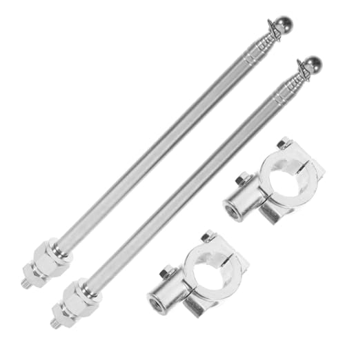 Levemolo Bike Flag Pole Kit Steel and Aluminum Alloy Adjustable Height 2pcs Secure Support, Telescopic Safety Flag Holder for Mountain Bike and Motorcycle Handlebar for Riding and Biking