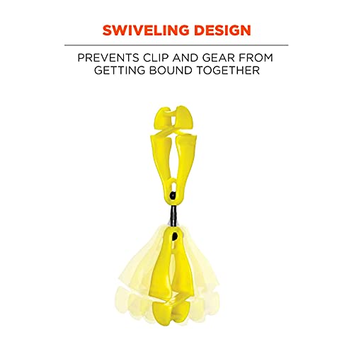 Ergodyne Squids 3420 Swiveling Glove Clip Holder with Dual Clips - color: Lime - Single, size: 1 Count (Pack of 2)