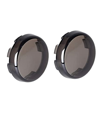 NTHREEAUTO Turn Signal Lights Lens Cover Compatible with Harley Dyna Fatboy Softail Road Glide - color: Snoked