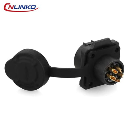 CNLINKO M12 Waterproof Aviation Connector PBT Plastic Cable Panel Mount Connector, 5 Pin Circular Connector Male Female Plug Socket (5 Pin) - size: 5-Pin, style: Plug without Cable