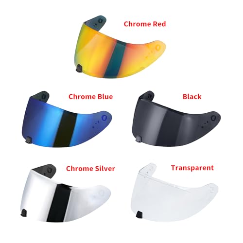 R420 Visor Shield Repalcement, UV Protection Outer Face Helmet Shield Compatible with R420 Motorcycle Accessories (Chrome Red) - color: Chrome Red
