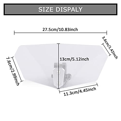 Universal Motorcycle Windshield Extension Adjustable Spoiler Windscreen Extender for Motorcycle(Transparent)