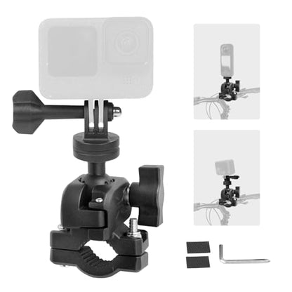 Bike Motorcycle Camera Mount Bundle Kit, 1/4 Screw & Tripod Mount Adapter, 360°Rotating Ball Head Base -Ballhead Arm Super Mounting Clamp for Most Action Camera, Clamp(0.86"-1.26“) 75016 - style: D22MM-32MM Universal ball