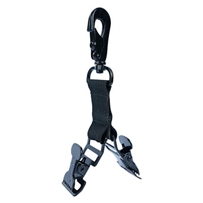 MELOTOUGH Firefighter Glove Strap | Work Glove Holder Clip with Glove Leash Swivel Snap Hook,Alligator Clip - color: Black