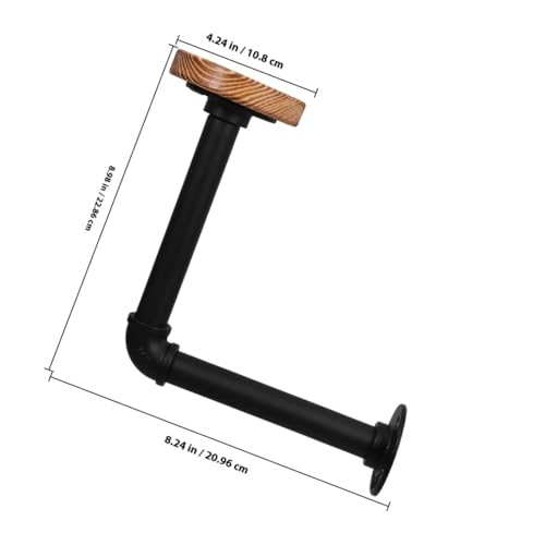 Uonlytech Industrial Metal Pipe and Wood Wall-mounted Hat Rack with Motorcycle Helmet Holder and Coat Hanger, Brown Wooden Hat Organizer for Baseball Caps and Jackets in Home Closet Storage