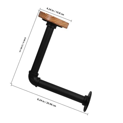 Uonlytech Industrial Metal Pipe and Wood Wall-mounted Hat Rack with Motorcycle Helmet Holder and Coat Hanger, Brown Wooden Hat Organizer for Baseball Caps and Jackets in Home Closet Storage