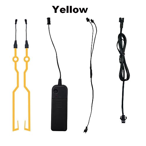 Motorcycle helmet light strip,Helmet EL Light Bar,Helmet Cycling LED Sticker Light Night Riding Signal Helmet Light for Motorcycle Bike Helmet (yellow) - color: Yellow