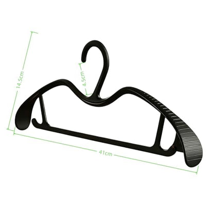 10Pack Coat Hanger Wide Shoulder Hangers Black
