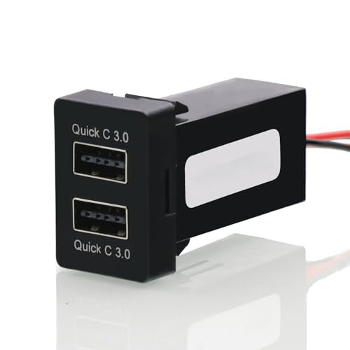 QC3.0 Dual USB Power Socket, Quick Charge Car Charger USB Adapter for Smart Phone PDA iPad iPhone Android GPS Use for Toyota - color: Type A (2QC3.0 Port)