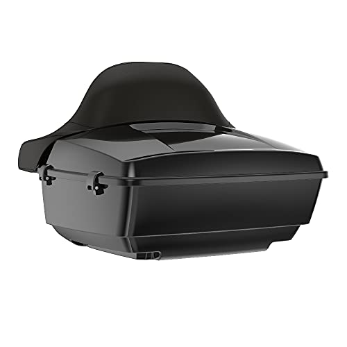 Advanblack 2024 Road Glide Vivid Black King Tour Trunk Pack Vechicle Bag Compatible with Motorcycle Harley Touring CVO Road Glide, Street Glide, 2023.5 2024 2025 Mounting Rack, Full Backrest & Liners - color: Vivid Black