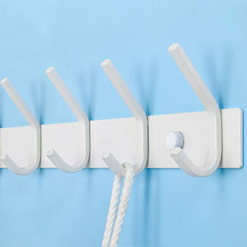 WEBI Coat Rack Wall Mounted,8 Hooks,24" Long,Coat Hooks Wall Mount,Wall Coat Hanger,Hook Rack,Jacket Hooks for Hanging Coats,Hats,Clothes,White - size: 8 Hooks