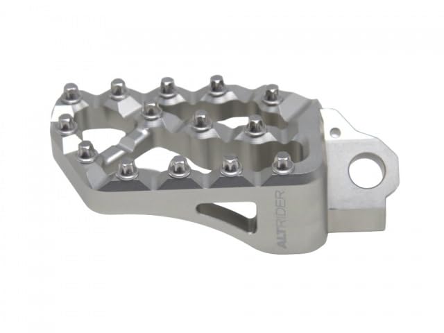 AltRider Adventure X Foot Pegs Compatible With BMW R 1200/1250 / 1300 GS/GSA - Heavy Duty Design - Boot Friendly, High Traction Cleats for Stability & Grip - Adjustable Camber & Height - Silver - color: Silver, size: Adventure X (56mm x 95mm)
