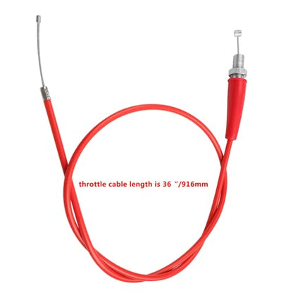 HOLATO 36'' Throttle Cable for SSR70 SSR110 SSR125 50cc 70cc 110cc 125cc Tao Tao DB14 DB24 DB27 Baja Dirt Runner DR70 DR90 DR125 Apollo RFZ XR50 XR70 Coolster Roketa Chinese Pit Dirt Bike Motor Red - color: Red